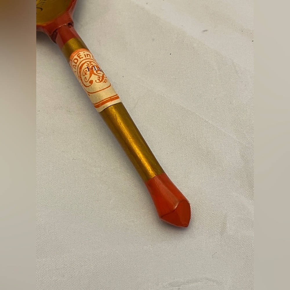 Hand Painted Wooden Khokhloma Spoon, Made in USSR, Vintage EUC - Picture 3 of 9